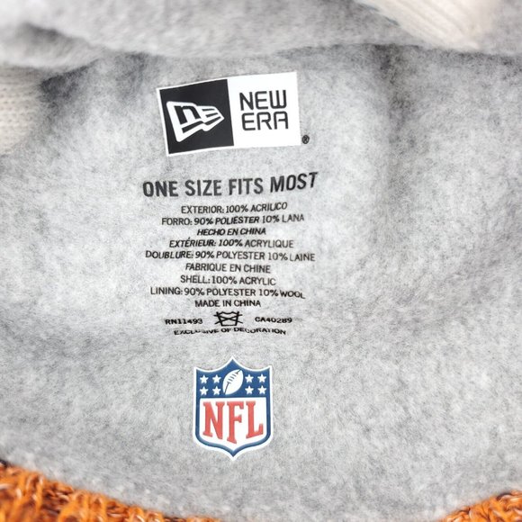 NFL Denver Broncos New Era Beanie Hat Men Women OSFM Orange Pom Embroidered - Picture 6 of 7